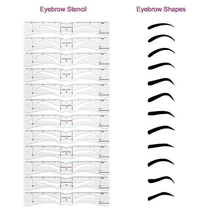 12Styles Reusable DIY Eyebrow Stencil Set - 1-Stop Discount Shop