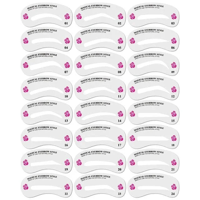 12Styles Reusable DIY Eyebrow Stencil Set - 1-Stop Discount Shop