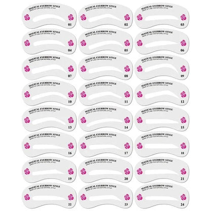 12Styles Reusable DIY Eyebrow Stencil Set - 1-Stop Discount Shop