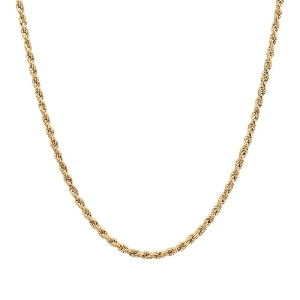 18K Over Sterling Silver 925 Rope Chain - 1-Stop Discount Shop