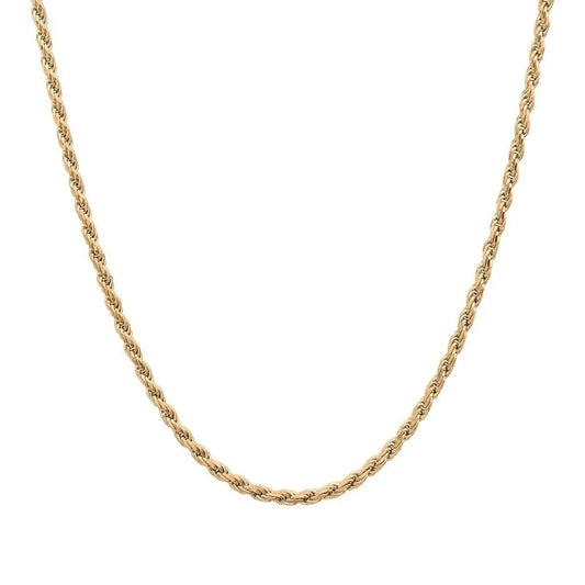 18K Over Sterling Silver 925 Rope Chain - 1-Stop Discount Shop