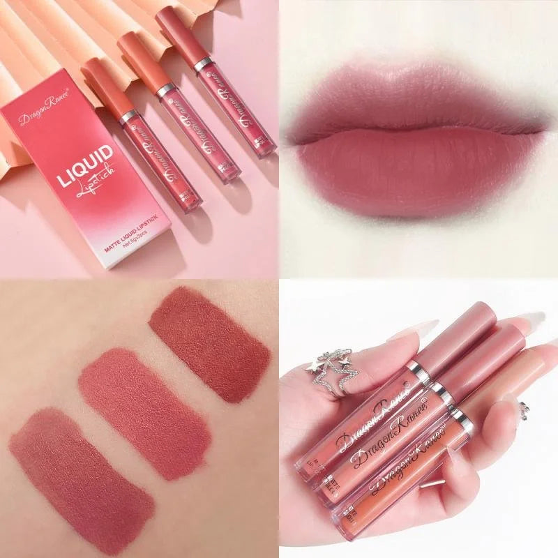 3pc/set Waterproof Matte Velvet Lip Gloss - 1-Stop Discount Shop