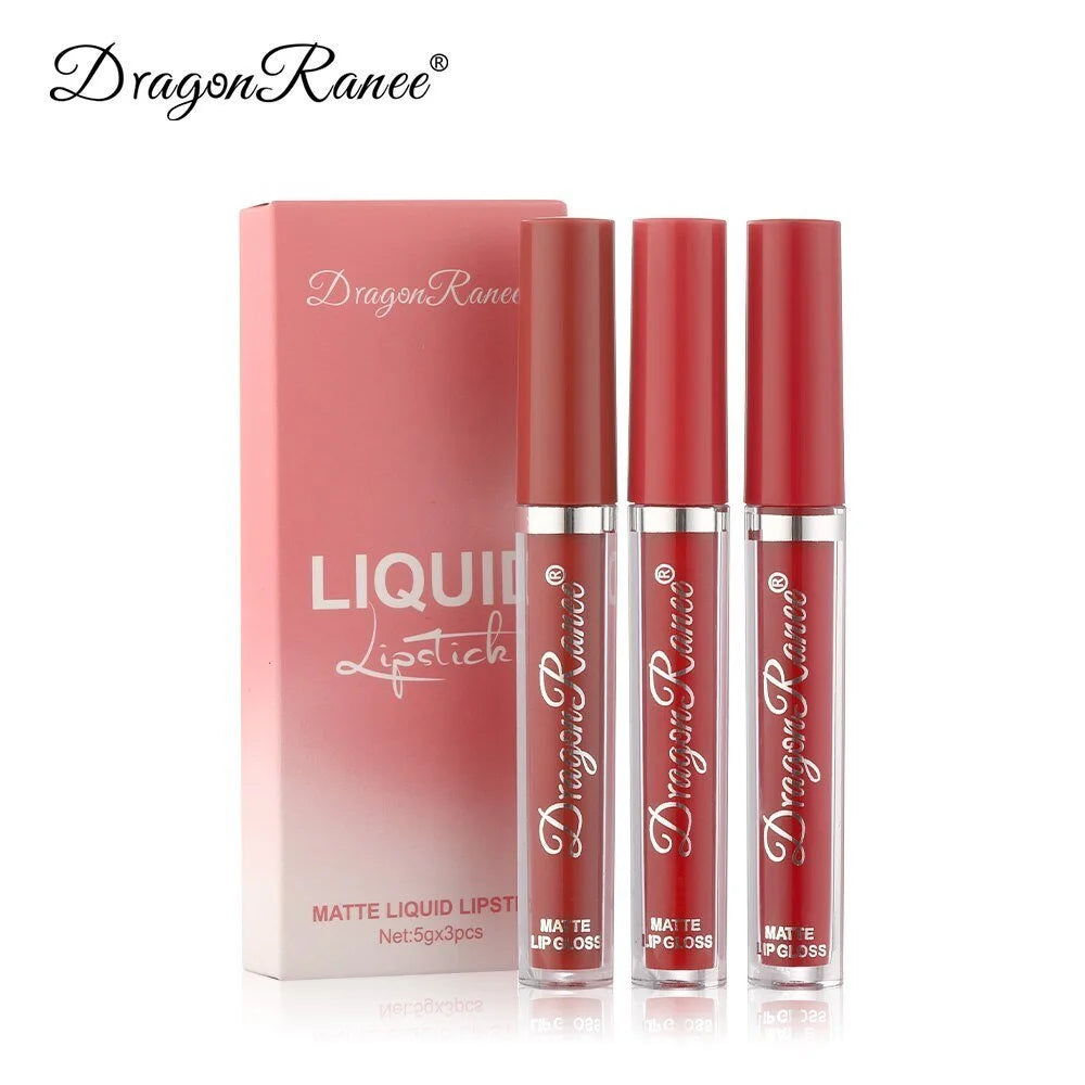 3pc/set Waterproof Matte Velvet Lip Gloss - 1-Stop Discount Shop