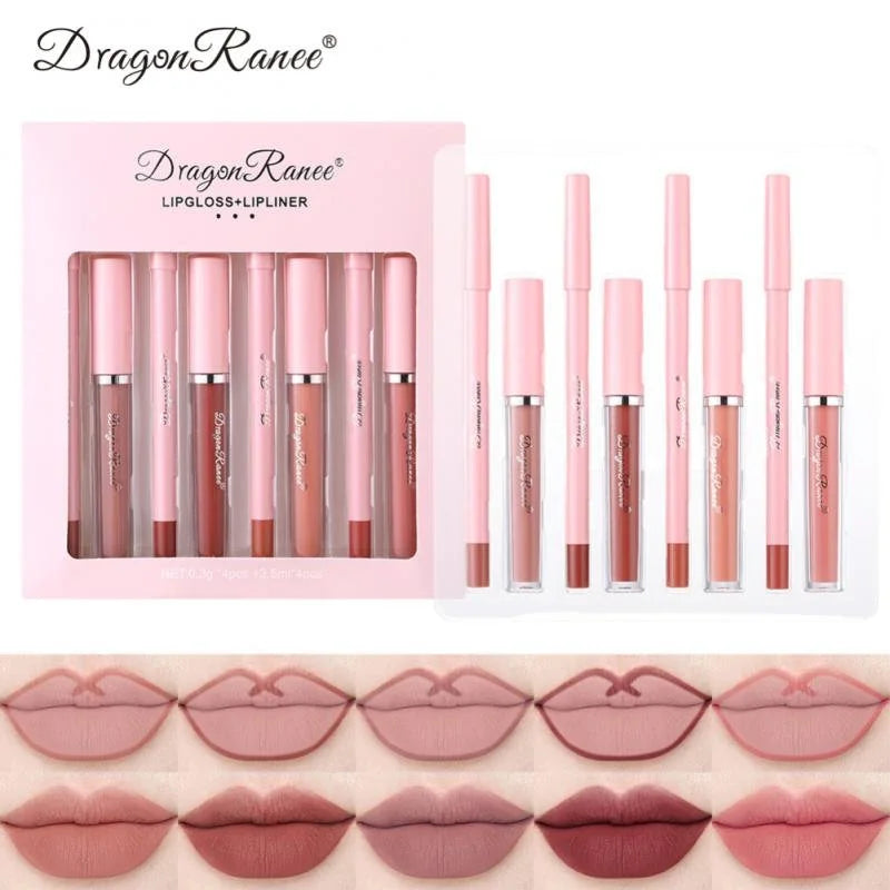 4pcs Lip Gloss Lip Liner Pen Set - 1-Stop Discount Shop