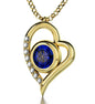 Gold Plated Silver Kabballah Necklace 72 Names Heart Pendant 24k Gold Inscribed - 1-Stop Discount Shop