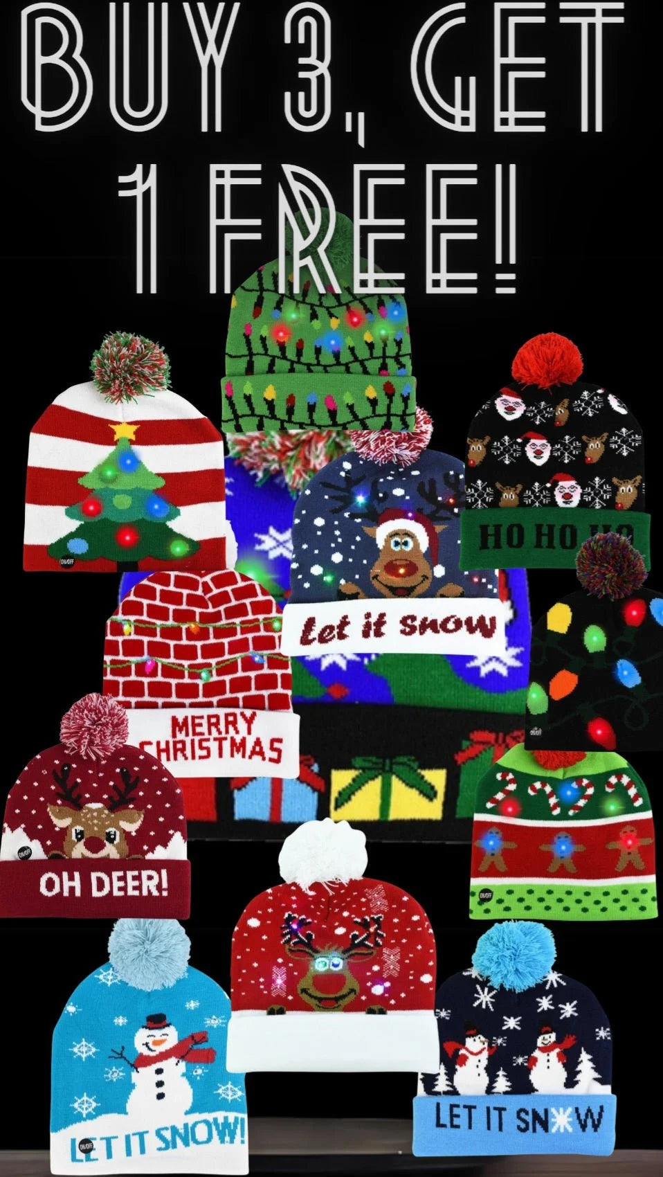 LED Christmas Beanie - 1-Stop Discount Shop