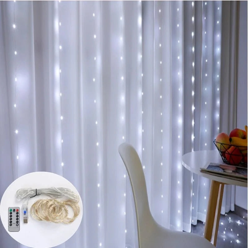 LED Curtain Garland Lights - 1-Stop Discount Shop