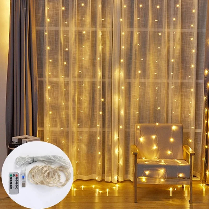 LED Curtain Garland Lights - 1-Stop Discount Shop