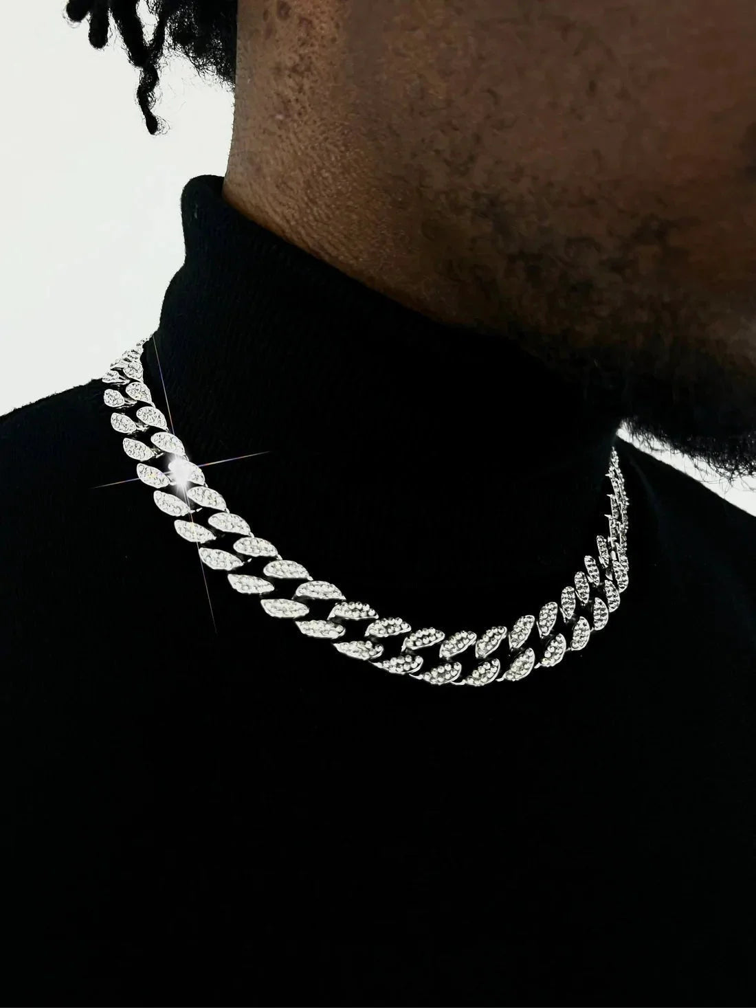 White Gold Plated Seamless Iced Cuban Chain - 1-Stop Discount Shop